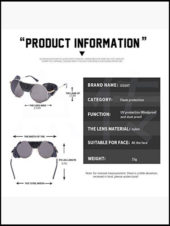 Metal frame round steampunk sunglasses with side shields windproof for hiking main image 5